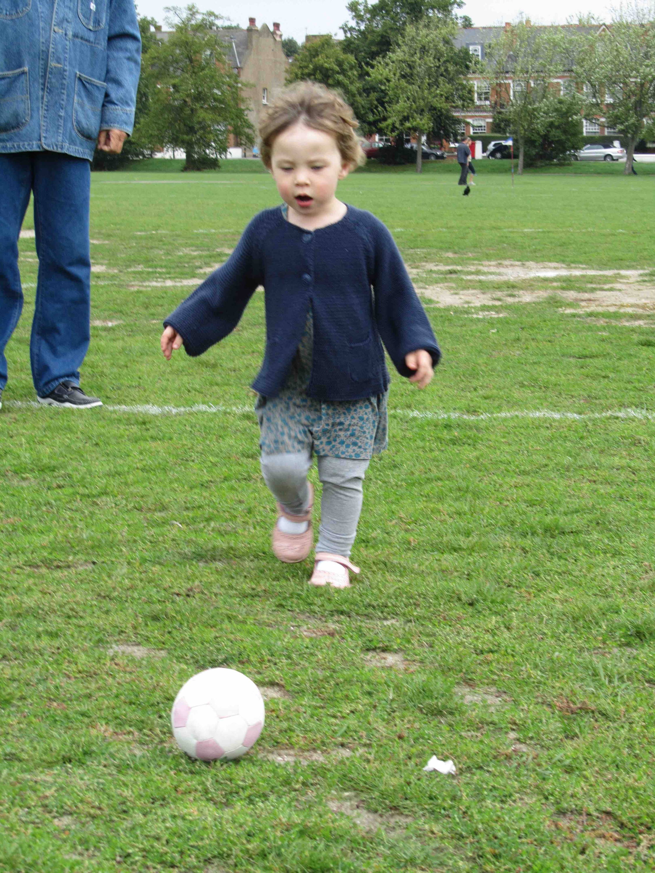 Emma's daughter playing football