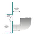 A diagram of egress window well requirements in Ontario