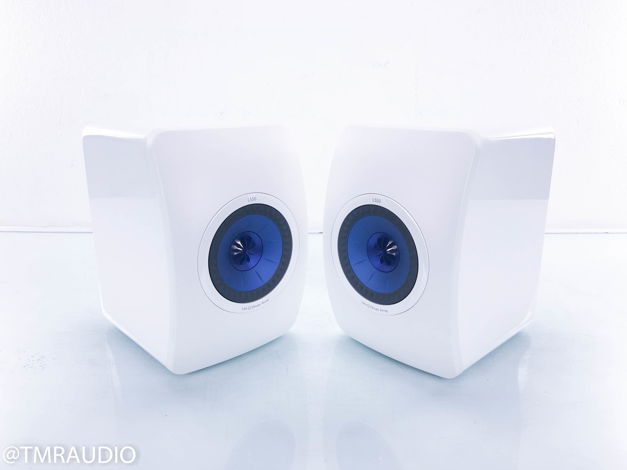 KEF LS50 Bookshelf Speakers White Pair; Blue Uni-Q Driv...