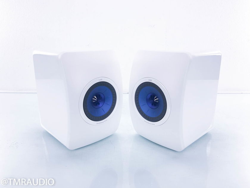KEF LS50 Bookshelf Speakers White Pair; Blue Uni-Q Driver (13836)