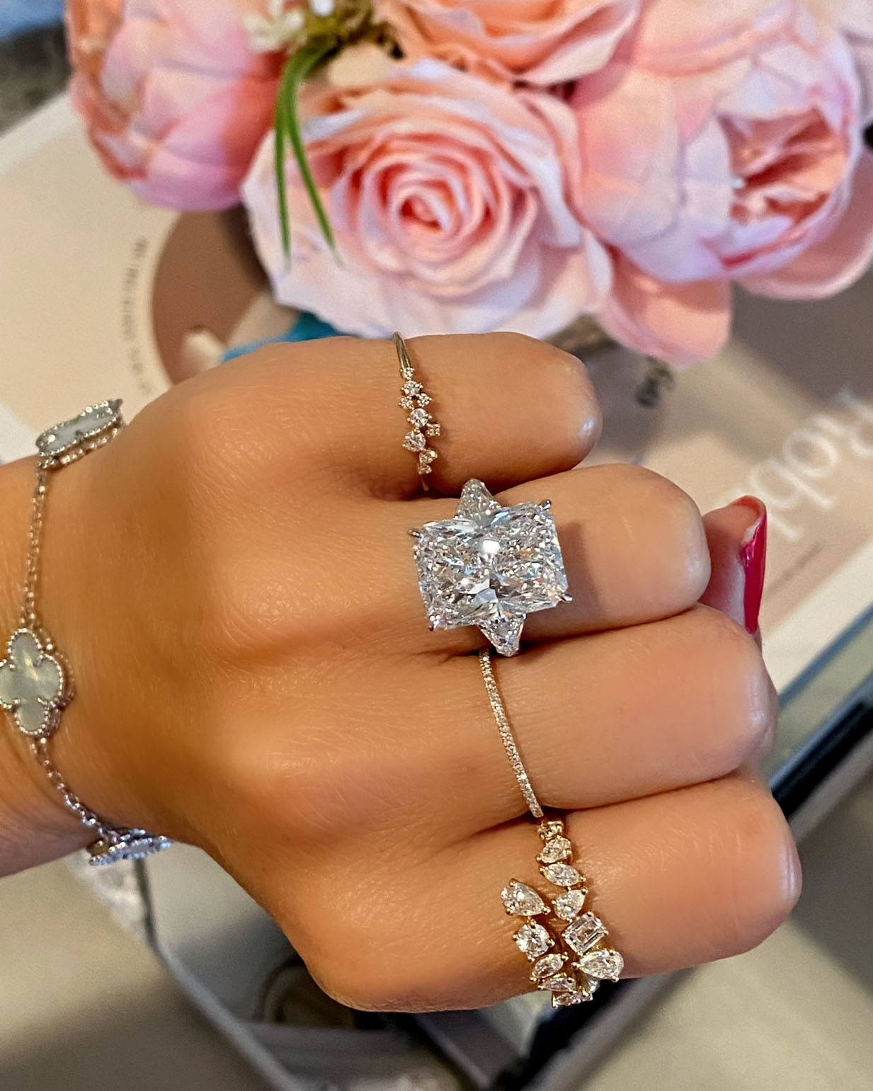 Miss Diamond Ring 10 Carat Radiant Diamond Engagement Ring