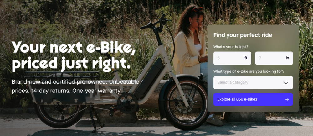 Upway homepage and rider height search tool