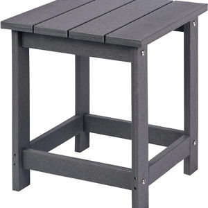 LZRS Adirondack Square Outdoor Side Table, Pool Composite Patio Table,HDPE End Tables for Backyard,Pool, Indoor Companion, Easy Maintenance & Weather Resistant(Grey)