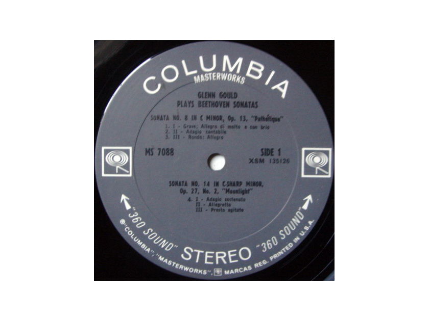 Columbia 2-EYE / GLENN GOULD, - Beethoven Piano Sonatas No.8, 14 & 23, VG+!