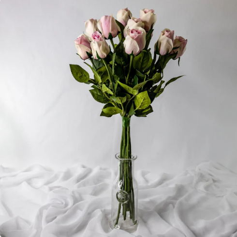 Pink Ice Real Touch Open Bud Rose - Realistic Artificial Flowers - Image 2
