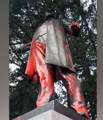 removing graffiti from statue