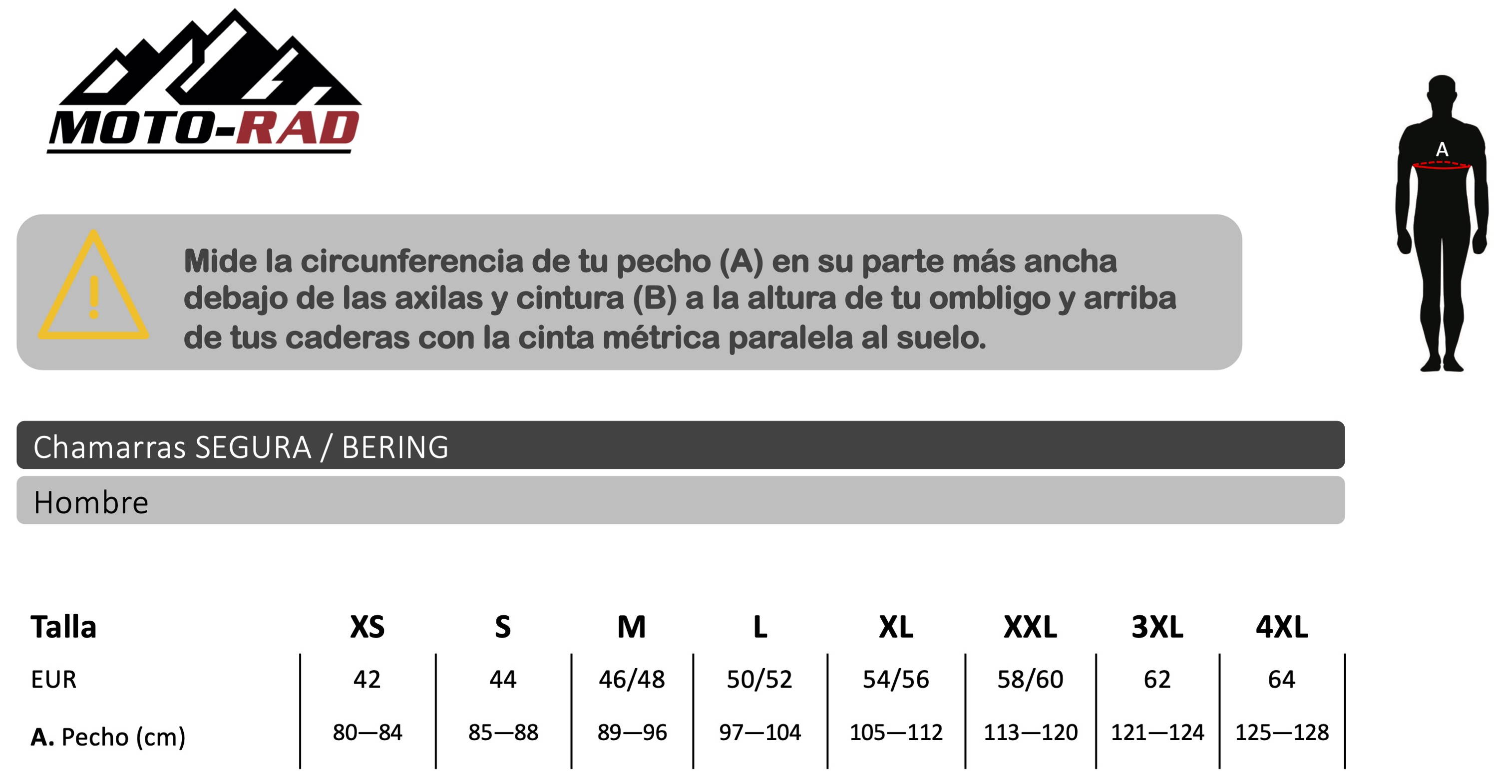 Guia de Tallas Chamarra Bering