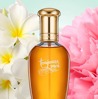 Editorial shot of Toujours Moi cologne spray.