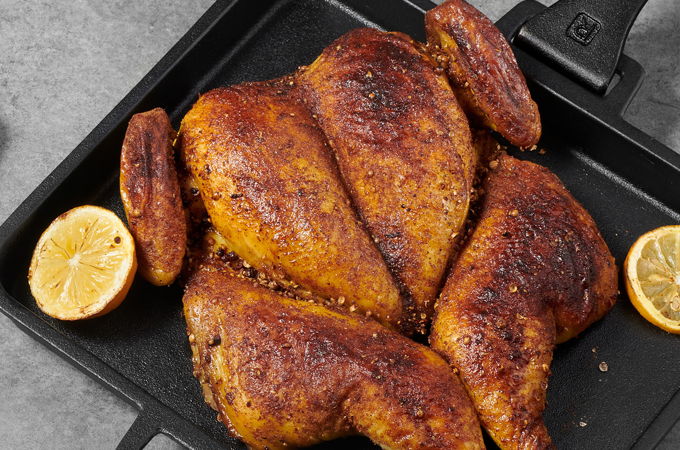 Butterflied Chicken in the Pizza Oven