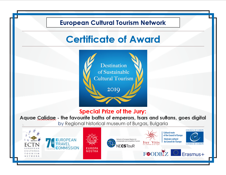 This project received a special prize in the ECTN Awards 'Destination of Sustainable Cultural Tourism 2019', in the category 'Innovation and Digitalisation', by a joint jury with Europa Nostra and European Travel Commission.