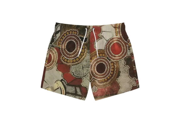 Colorful Print Men's Swim Trunks, Beach Vacation Swimwear