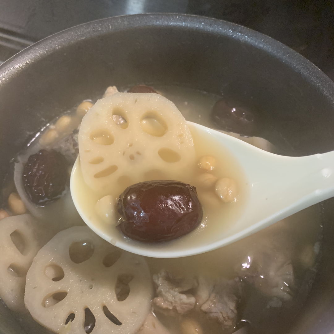 Lotus root peanut soup 
My family enjoyed it very much 
Thanks for the recipe