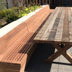 redwood outdoor bench