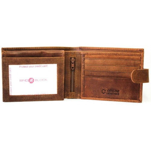 RFID lined Cow Hide Hunter Leather Wallet Style 12006 - Image 2