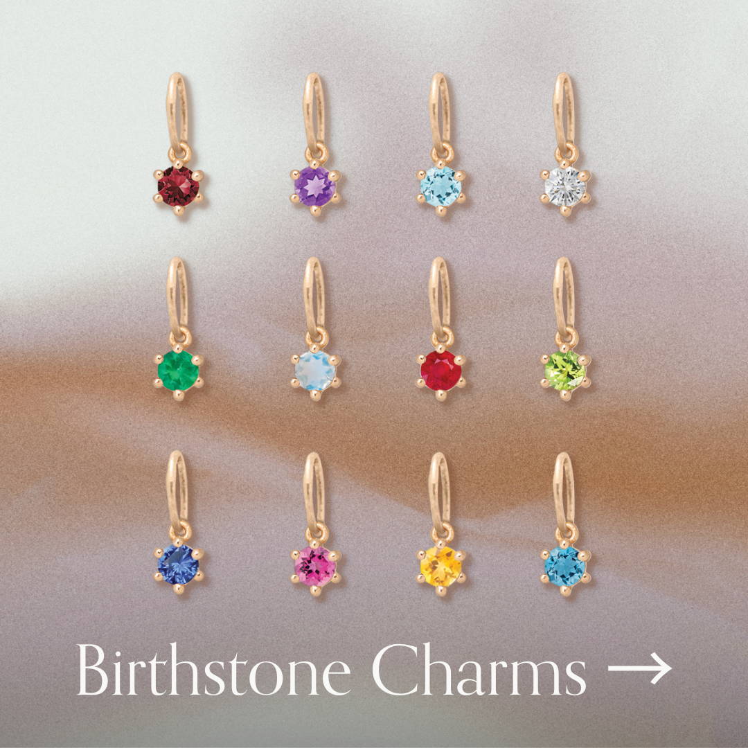 14k gold birthstone charms