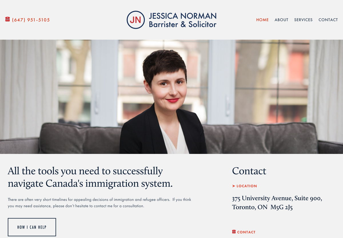 Screenshot of Jessica Norman, from the lawyer websites collection.