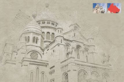 Da Vinci - Hand Drawn Sketch Photoshop Action - рисованный экшен