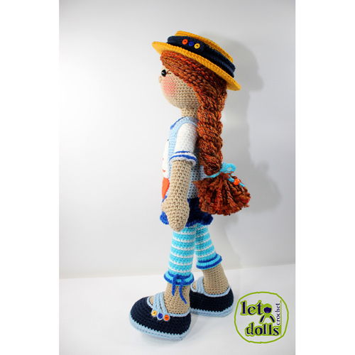 Padrão de boneca grande de crochê Fay, Amigurumi, 21"/ 53 cm de altura