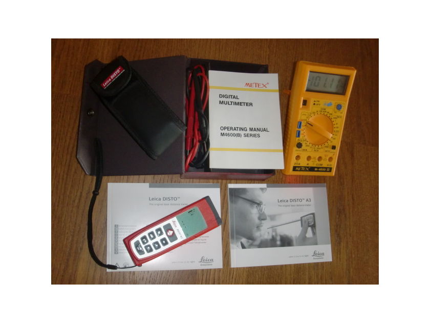 SERIOUS AUDIO TOOLS FOR HI FI ENTHUSIASTS/ LEICA DISTO A3 laser distance meter & METEX digital multimeter both in AS NEW condition & at half price!!!