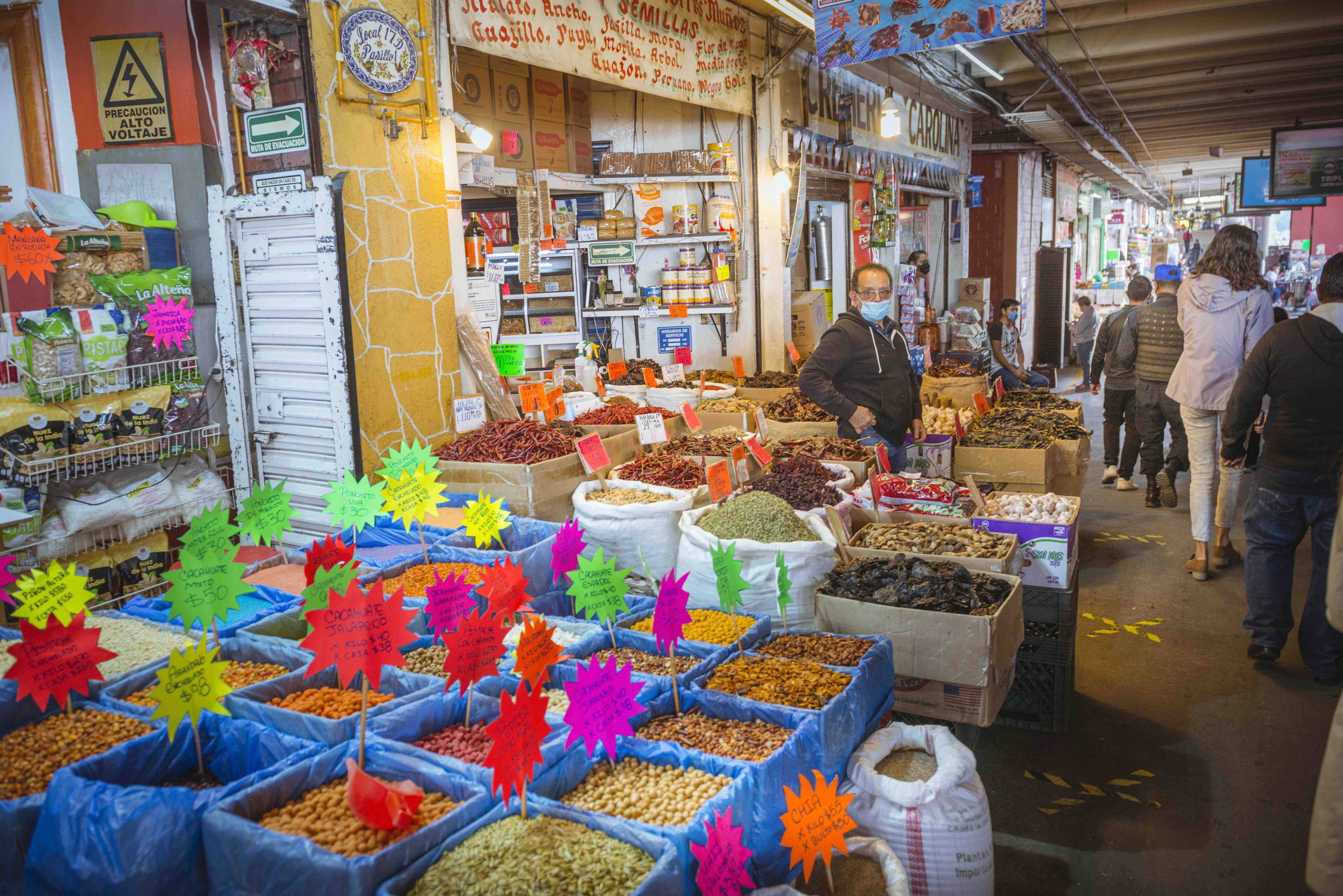 Stalls at Central de Abasto, Mexico