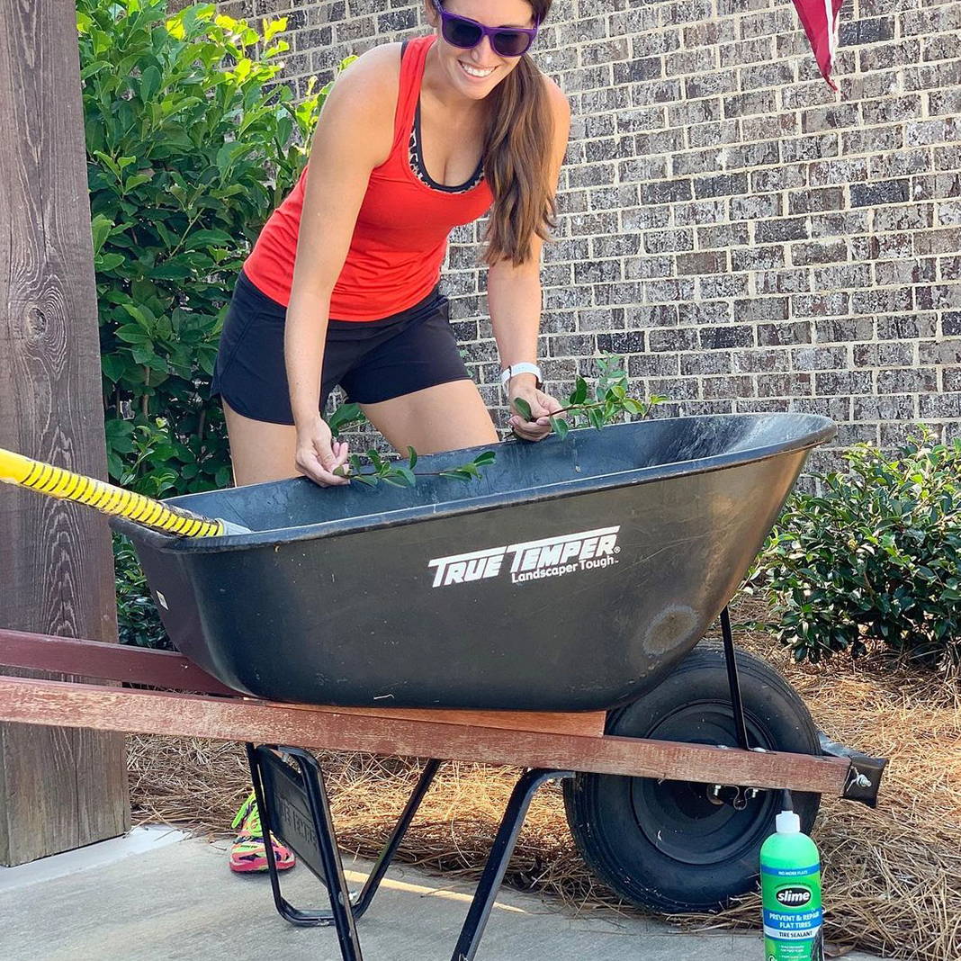 Slime Prevent and Repair Tubeless Sealant with a Wheelbarrow Tire