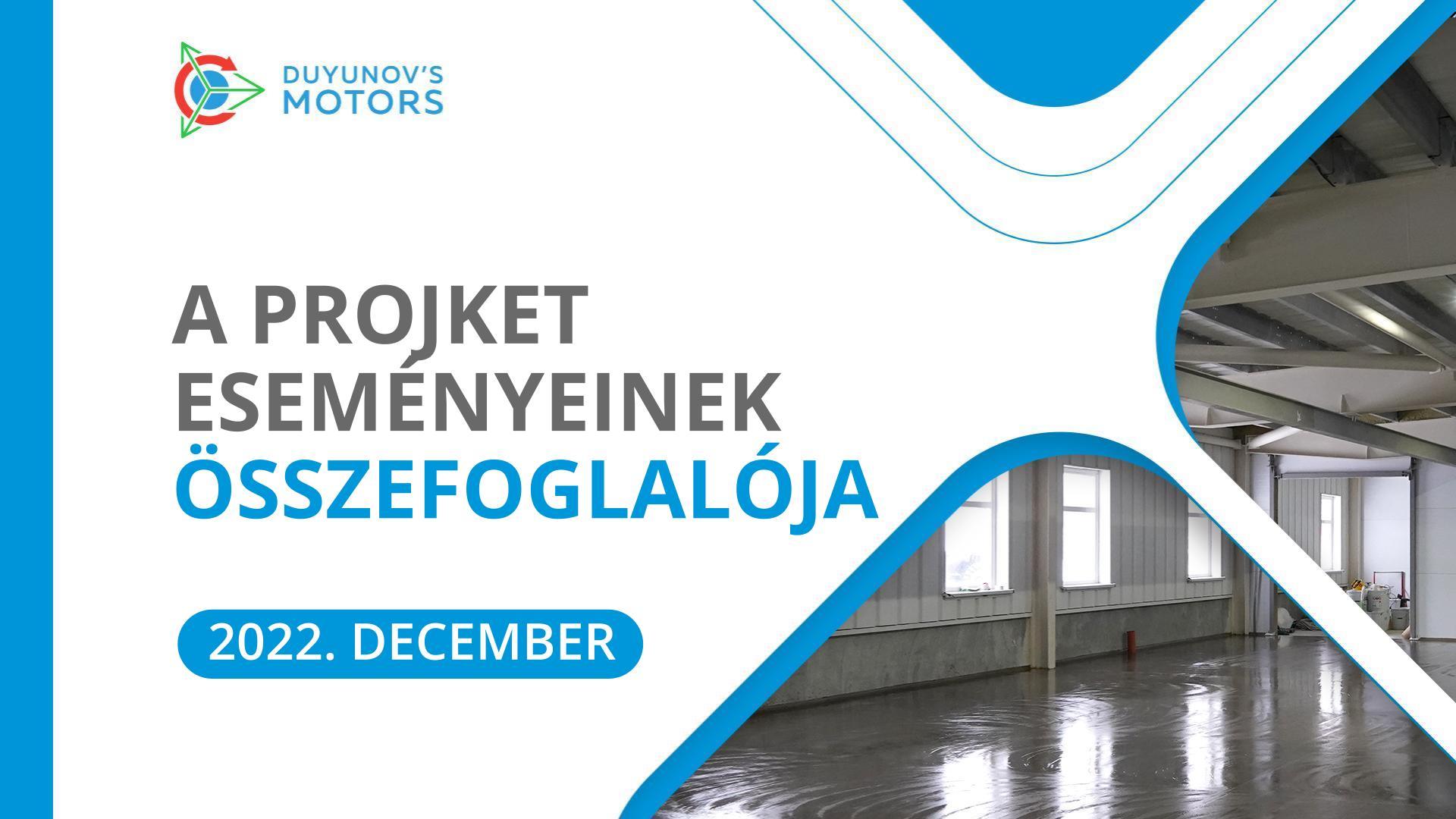 A projekt kulcsfontosságú eseményei: decemberi összesítő