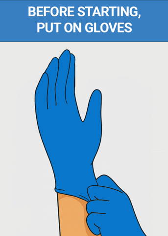 Before using Graffiti Wipes, put on gloves