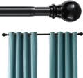 curtain rod and a ocean blue vevet curtain with grommets