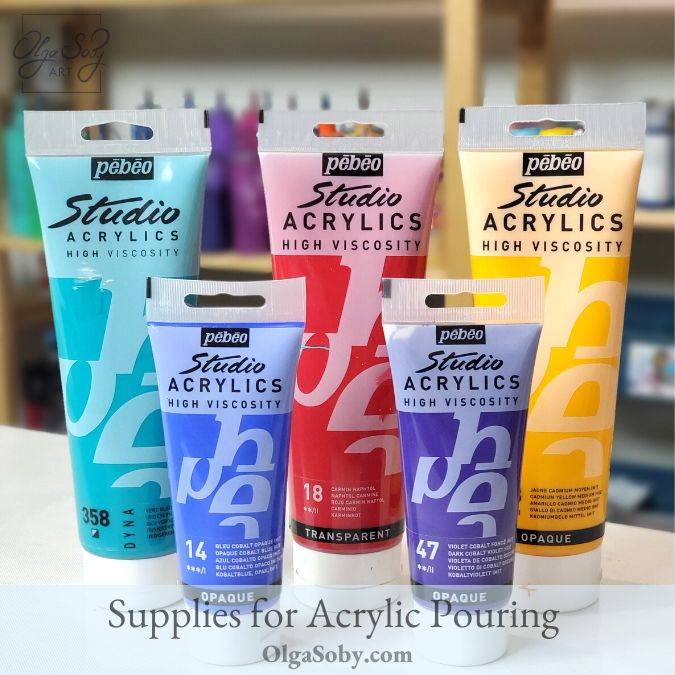 Pour Painting Supplies - Detailed Guide by Olga Soby - Acrylic Paint