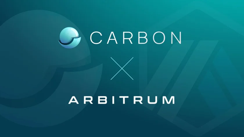 This picture shows the cover picture for Carbon, a DEX, integrating with Arbitrum