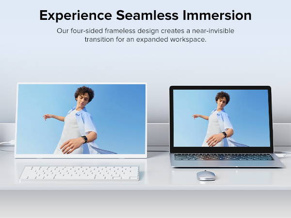 USetup T4 - White Portable Monitor 15.6" 1080P 60hz | UPERFECT