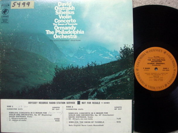 Columbia Odyssey / OISTRAKH-ORMANDY, - Sibelius Violin ...