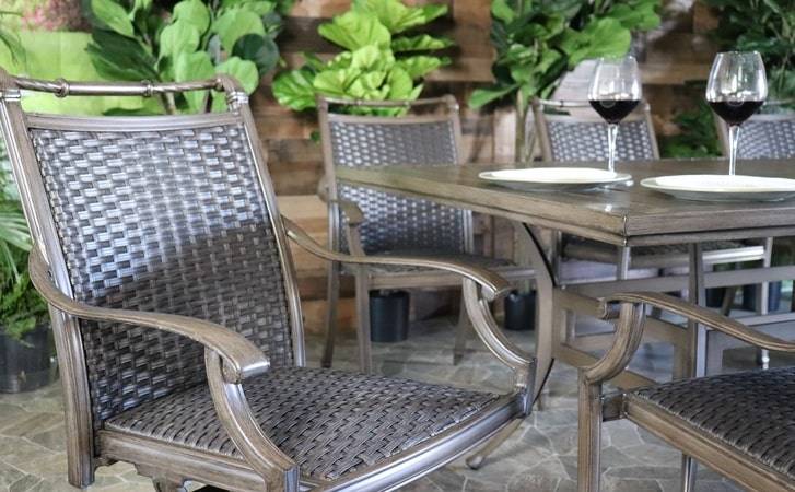 Glen Lake Home and Patio Aruba Aluminum and All Weather Wicker Outdoor Patio Dining Collection Set