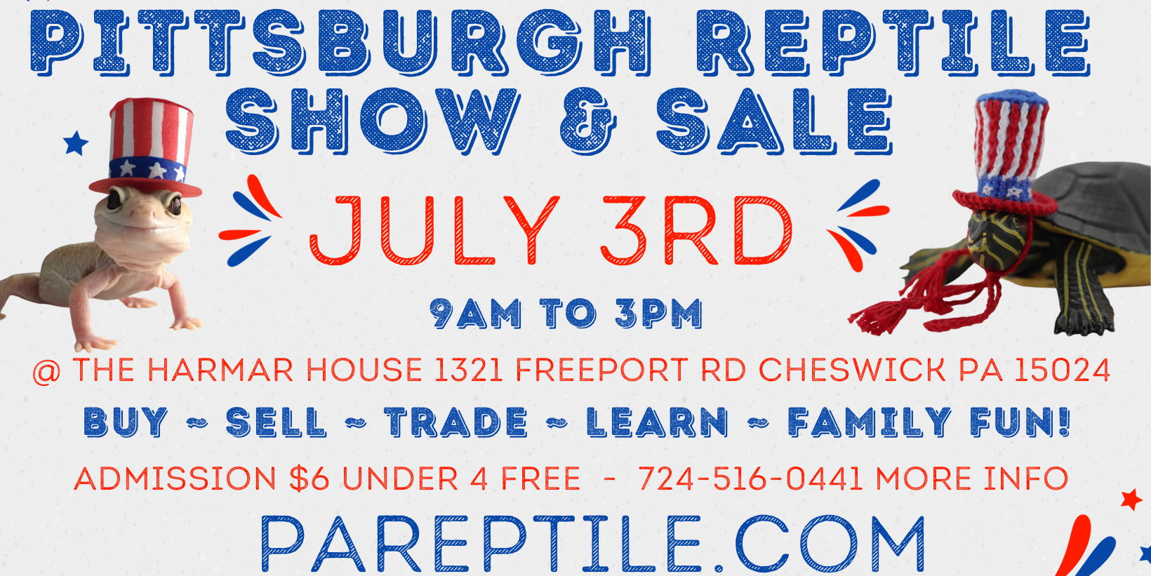 Pittsburgh Reptile Show & Sale July 3rd  promotional image