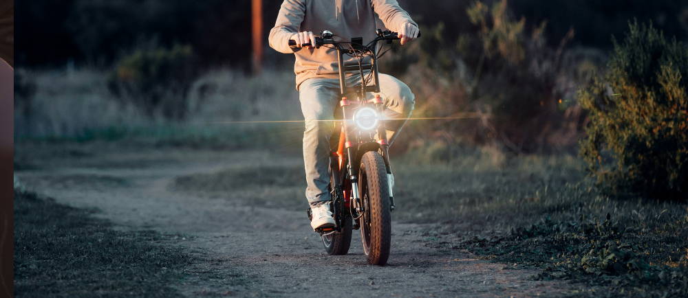 a man riding a SUPER73 electric mini moto