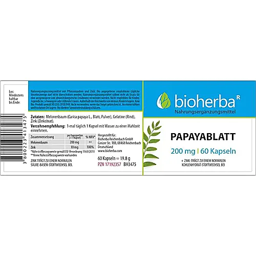 Papayablatt 200 mg 60 Kapseln