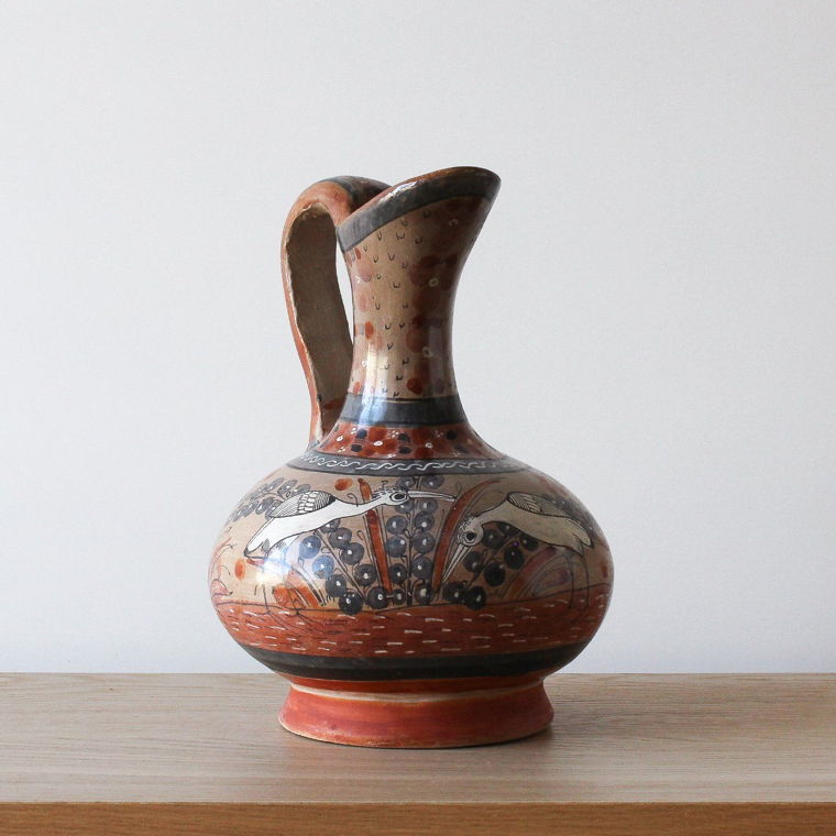 Vintage Tonala Keramik Handgemachte Kanne Mexiko