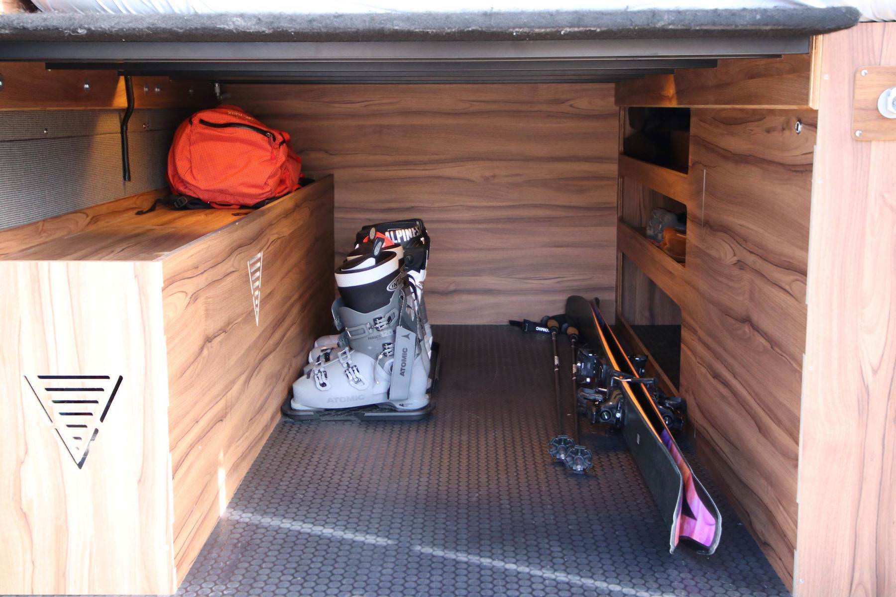  The Outpost - Mercedes Sprinter 170 Camper Van Conversion Under-Bed Storage - The Vansmith in Boulder, Colorado