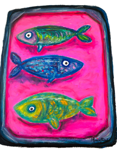 Pastell Sardiner. A3