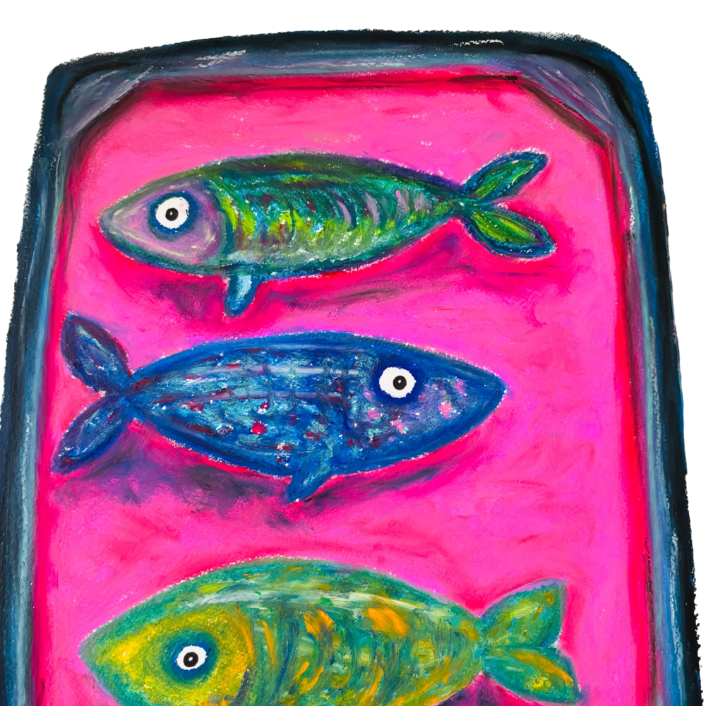 Pastell Sardiner. A3
