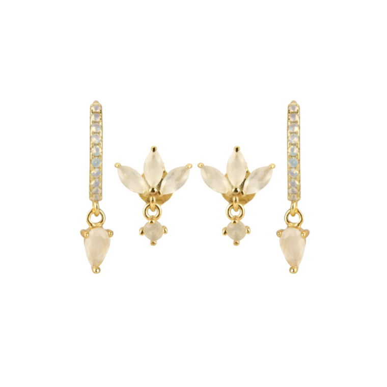 Milk Set | 2 Pairs Earrings | Silver & Gold Plated