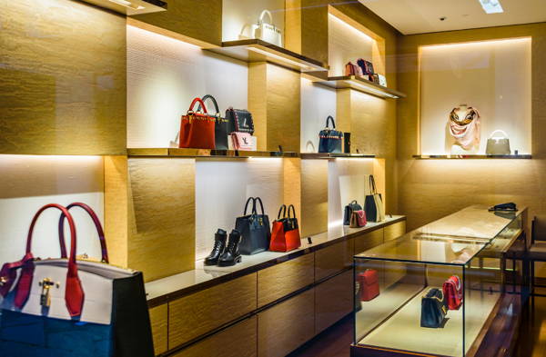 LED strip light in retail space