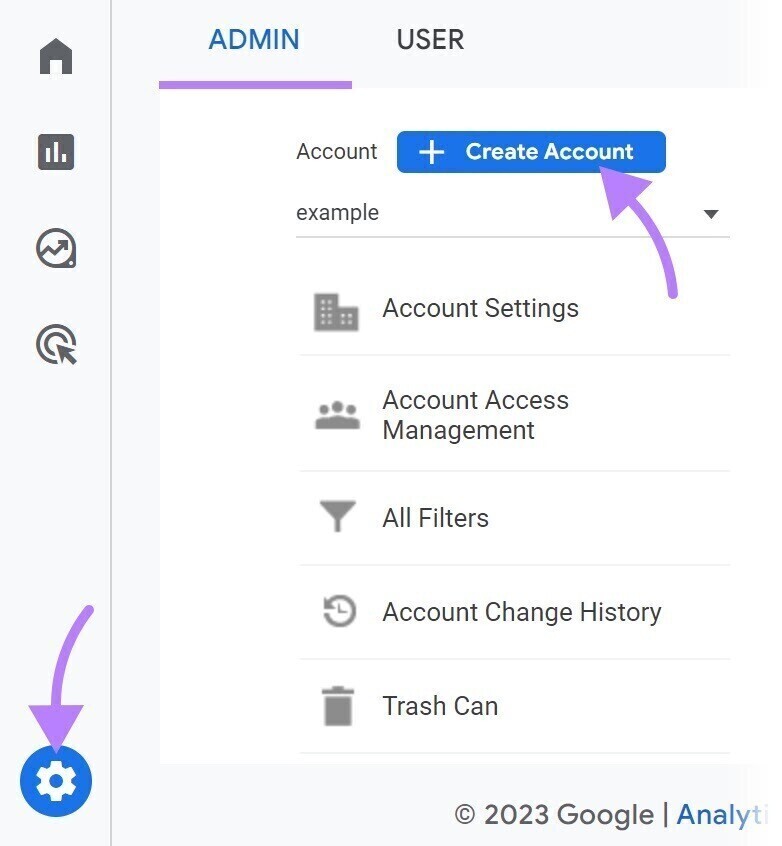 Google Analytics 4 - Create Account