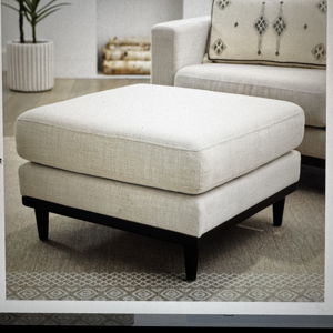 Better Homes & Gardens Springwood Square Wood Frame Ottoman, Charcoal Finish