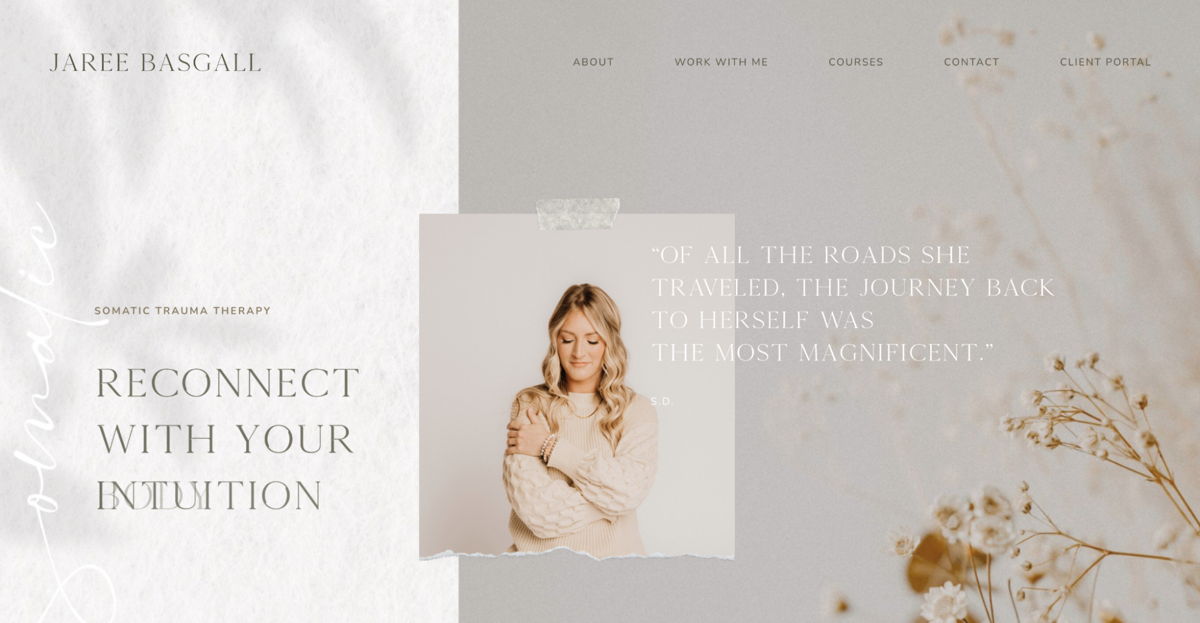 Screenshot of Jaree Basgall , from the squarespace coaching websites collection.