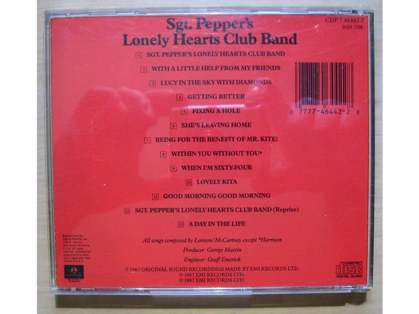 The Beatles - Sgt. Pepper's Lonely Hearts Club Band  - 1987 Reissue Parlophone ‎CDP 7 46442 2