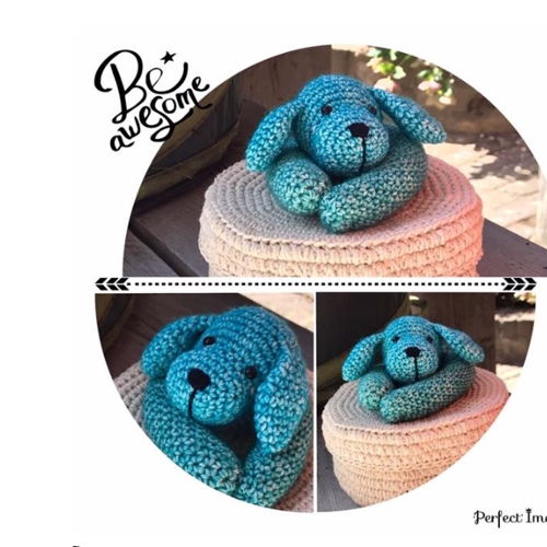 Crochet pattern box with Puppy