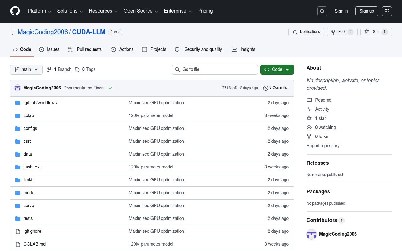 CUDA-LLM: A GitHub Repository for Development