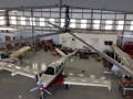 overhead HVLS Fan in plane hangar