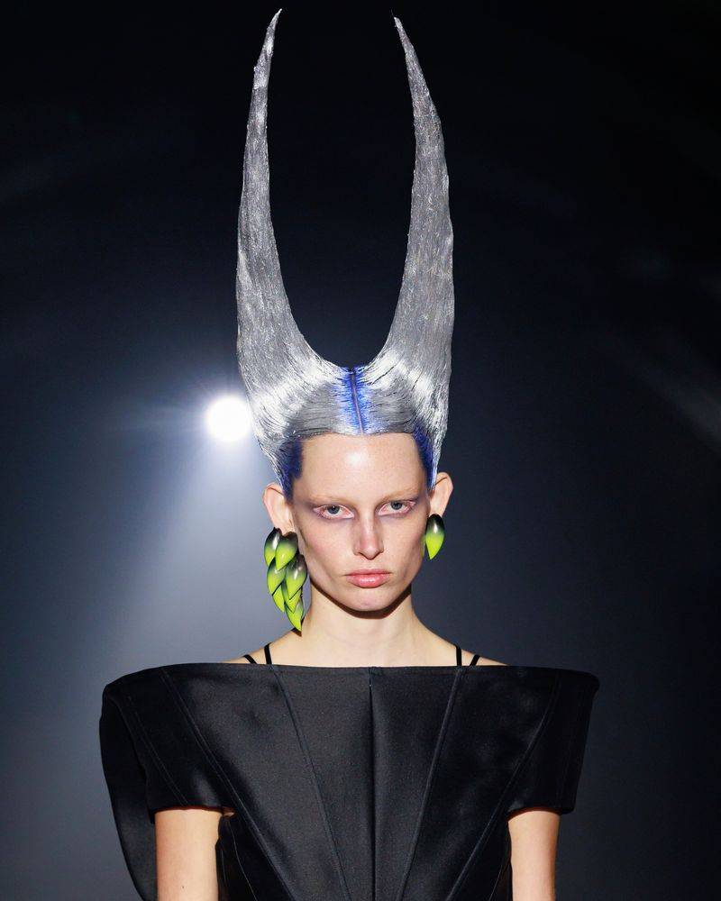 Image may contain: Maud Welzen, Hair, Person, Mohawk Hairstyle, Face, and Head